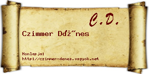 Czimmer Dénes névjegykártya