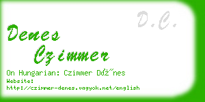 denes czimmer business card